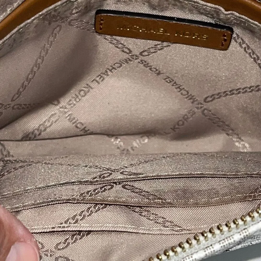 Michael Kors Women's Multicolor Jet Set Travel Monogram Logo Wristlet Handbag‎